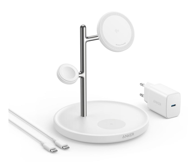 Anker MagGo Wireless Charging Station Qi 2.0 15W 3-in-1 biała - 1274250 - zdjęcie